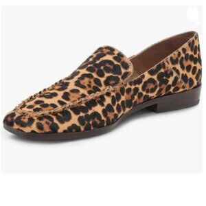 YDN Leopard Chunky Low Heel Loafer Closed Square Toe Slip On Fashion Office Shoe